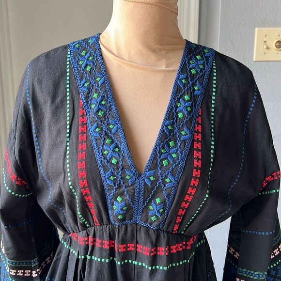 Joie Shada Embroidered Bell Sleeves Mini Dress - Picture 5 of 10